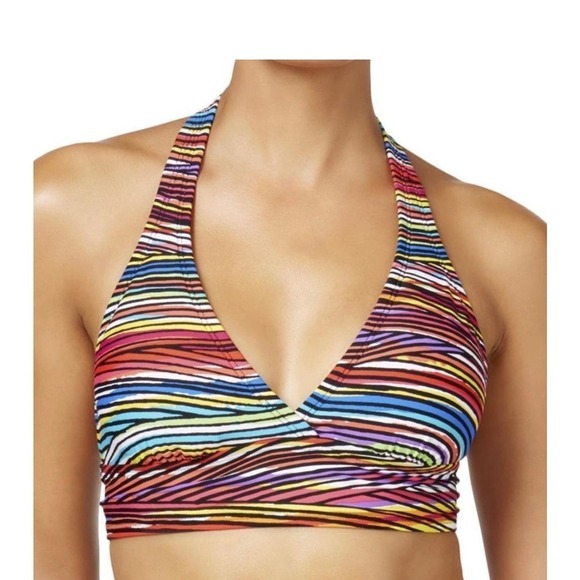 Ann Cole Marilyn Colorful Halter Bikini Swim top - Picture 1 of 6
